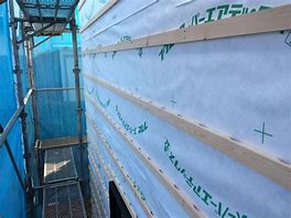 外壁　防水紙施工